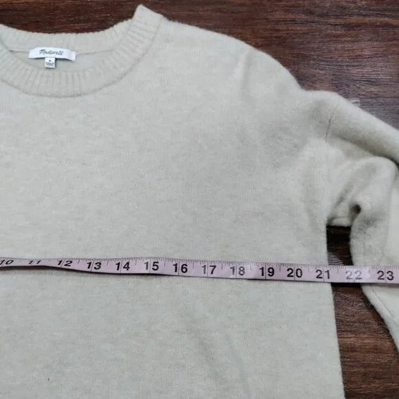 Madewell Beige Wool Alpaca Blend Sundry Destinations Crewneck Sweater Women's M - Picture 8 of 11